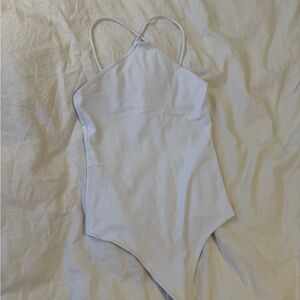 Abercrombie & Fitch Soft A&F Collection White Halter Top Bodysuit